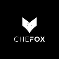 ilustração do design de logotipo exclusivo do chef e da raposa, com um toque de estilo de design de logotipo de luxo vetor