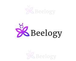 design de logotipo de abelha com tecnologia vetor
