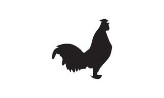 design de ilustração vetorial de frango preto e branco vetor