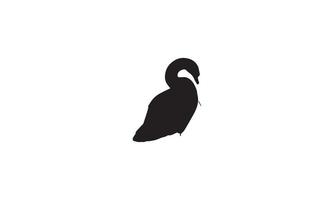 design de ilustração vetorial de cisne preto e branco vetor