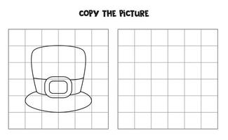 copie a imagem do chapéu preto e branco. jogo lógico para crianças. vetor
