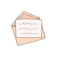 ícone de doodle envelope aberto. ilustração de desenho vetorial com carta de esboço vetor