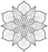 flor de mandala em preto e branco pro vector