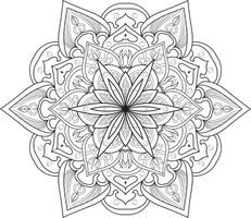 flor de mandala em preto e branco pro vector