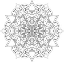 flor de mandala em preto e branco pro vector