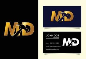 vetor de design de logotipo de letra inicial md. símbolo gráfico do alfabeto para identidade de negócios corporativos