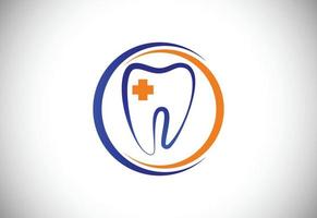 modelo de logotipo de clínica odontológica, vetor de designs de logotipo de atendimento odontológico, logotipo de dentista de sorriso de dentes de dente