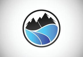 modelo de design de logotipo de montanha, símbolo de sinal de logotipo de montanha vetor