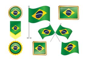 Conjunto de Clipart de bandeira do Brasil vetor