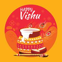 Ilustração do estado indiano Kerala Hindu Festival Vishu vetor
