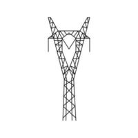 poste elétrico de alta tensão. símbolo de linha de energia. torre de linha de energia elétrica vetor