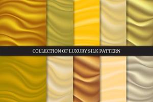 conjunto de fundo e textura de vinco de tecido de seda e cetim de luxo. ilustração vetorial vetor