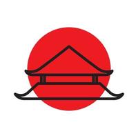 linha cultura japonesa construção de logotipo em casa design gráfico de vetor símbolo ícone ilustração ideia criativa