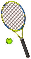 Raquete de tênis e bola de tênis vetor