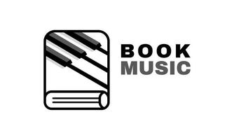 modelo de design de logotipo de livro de música vetor estoque em ilustração vetorial de estilo linear