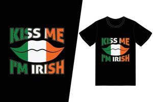 camiseta me beije eu sou irlandês vetor