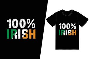 100 camiseta irlandesa vetor