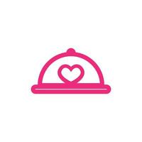 capa de comida de ilustração com vetor de ícone de logotipo de comida ou restaurante de amor