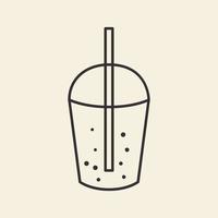 bebida bolha boba hipster design de logotipo vetor gráfico símbolo ícone sinal ilustração ideia criativa