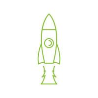 linha verde foguete lançamento logotipo design vetor gráfico símbolo ícone sinal ilustração ideia criativa
