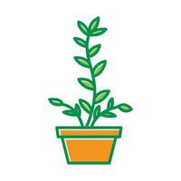 flor de árvore de planta verde com design de ilustração vetorial de ícone de logotipo colorido abstrato de pote vetor