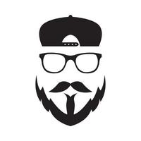cara legal homem com óculos escuros e design de logotipo de chapéu vetor símbolo gráfico ícone ilustração ideia criativa