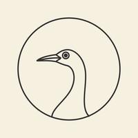 linhas pássaro hipster cisne de ganso logotipo símbolo ícone vetor design gráfico ilustração ideia criativa