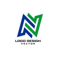 design de logotipo de símbolo geométrico n vetor