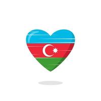 ilustração de amor em forma de bandeira do azerbaijão vetor