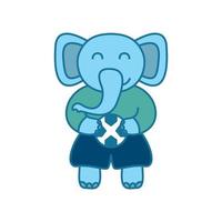 elefante animal jogar futebol vetor de ilustração de ícone de logotipo de desenho animado fofo