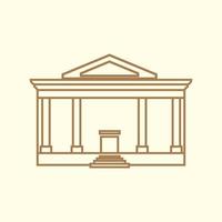 ilustração de design de ícone de vetor de logotipo de linha de monumento de construção simples