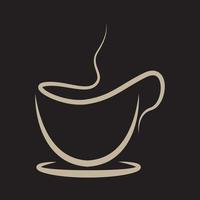 linha arte xícara de café design de logotipo vetor gráfico símbolo ícone sinal ilustração ideia criativa