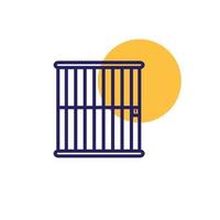 ilustração de design de ícone de vetor de logotipo de linha de prisão de cela de prisão
