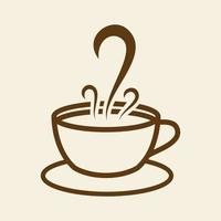 xícara de café ou chá com símbolo de logotipo de vapor ícone vector design gráfico ilustração ideia criativa