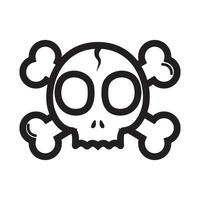 crânio de crack bonito com design de logotipo de ossos cruzados símbolo gráfico de vetor ícone sinal ilustração ideia criativa