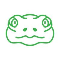 linha cara verde sapo desenho de logotipo design de vetor gráfico símbolo ícone ilustração ideia criativa