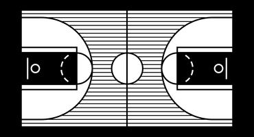 Ilustração em vetor de uma quadra de basquete de madeira