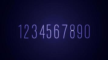 números de néon azul para suas artes vetor