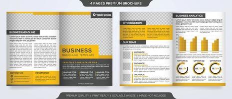 modelo de folheto de negócios com uso de cronograma infográfico minimalista e simples para relatório de negócios e perfil da empresa vetor