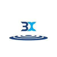 bx carta logotipo azul. bx monograma, símbolo de logotipo de vetor simples.