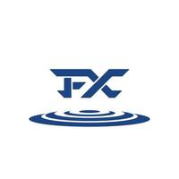 fx carta logotipo azul. fx monograma, símbolo de logotipo de vetor simples.
