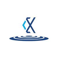 dx carta logotipo azul. dx monograma, símbolo de logotipo de vetor simples.