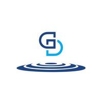 gd carta logotipo azul. gd monograma, símbolo de logotipo de vetor simples.