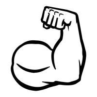Strong Bodybuilder Biceps Flex braço Vector ícone
