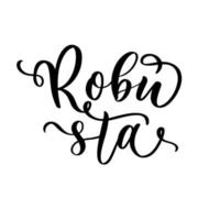 inscrição do logotipo de letras de café robusta. vetor