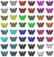 conjunto de design de logotipo letra w. vetor