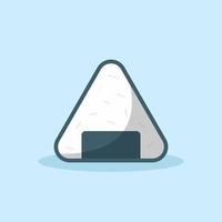 ilustração vetorial de onigiri. comida japonesa. bola de arroz. estilo de desenho plano adequado para ícone, página de destino da web, banner, panfleto, adesivo, cartão, plano de fundo, camiseta, clip-art vetor