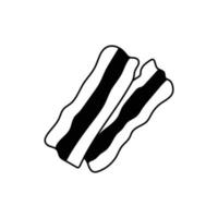 ilustração de ícone de contorno de bacon no fundo branco vetor