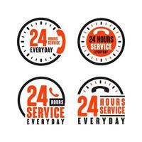 coleção de logotipo de design diário de serviço 24 horas vetor