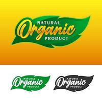 logotipo de design de rótulo de crachá de produto natural orgânico vetor